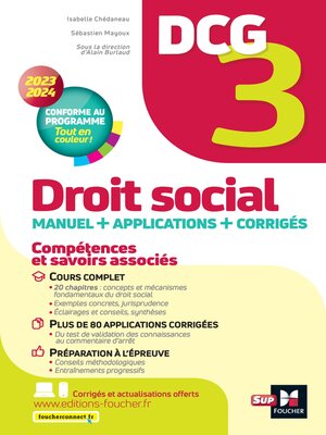 cover image of DCG 3--Droit social--Manuel et applications--Millésime 2023-2024